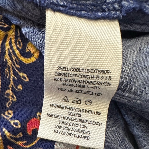 Free People Women's Sunset Dreams Oversized Boho Artsy Flowy Blue Blouse - Picture 10 of 10